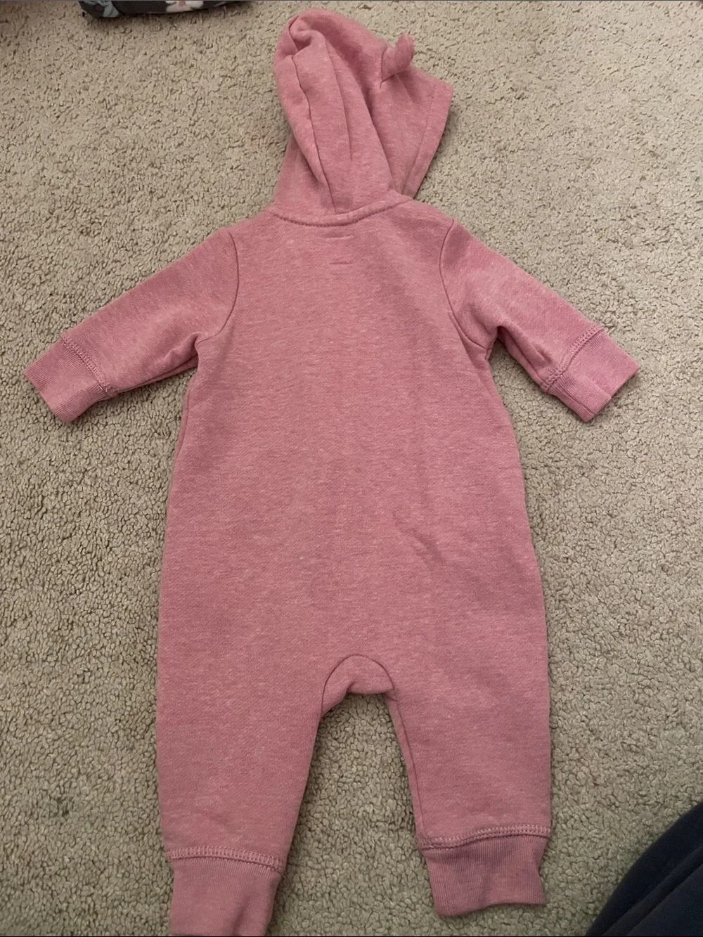 GAP Dusty Pink Hooded Baby One-Piece